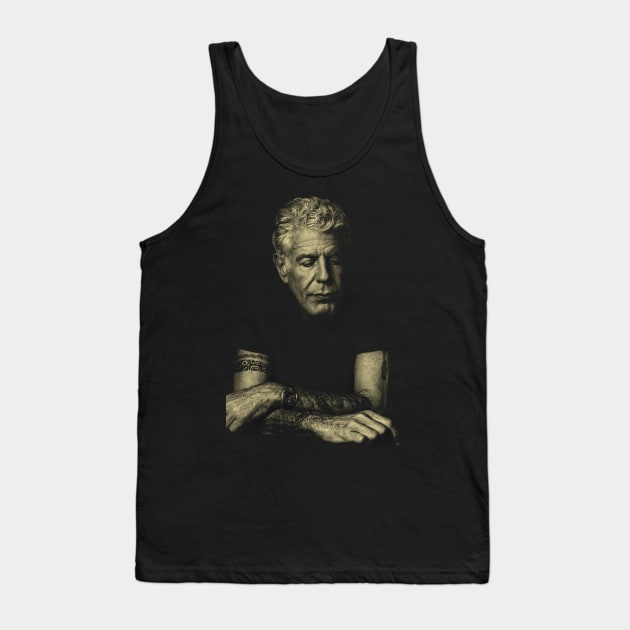 Graphic Anthony Portrait Bourdain Vintage Tank Top by Ballistic Redstone